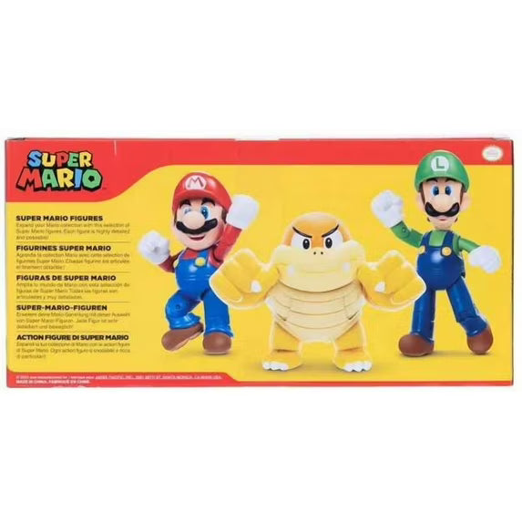 Nintendo Mario, Luigi, and Boom Boom 4" Action Figure Set - 3pk