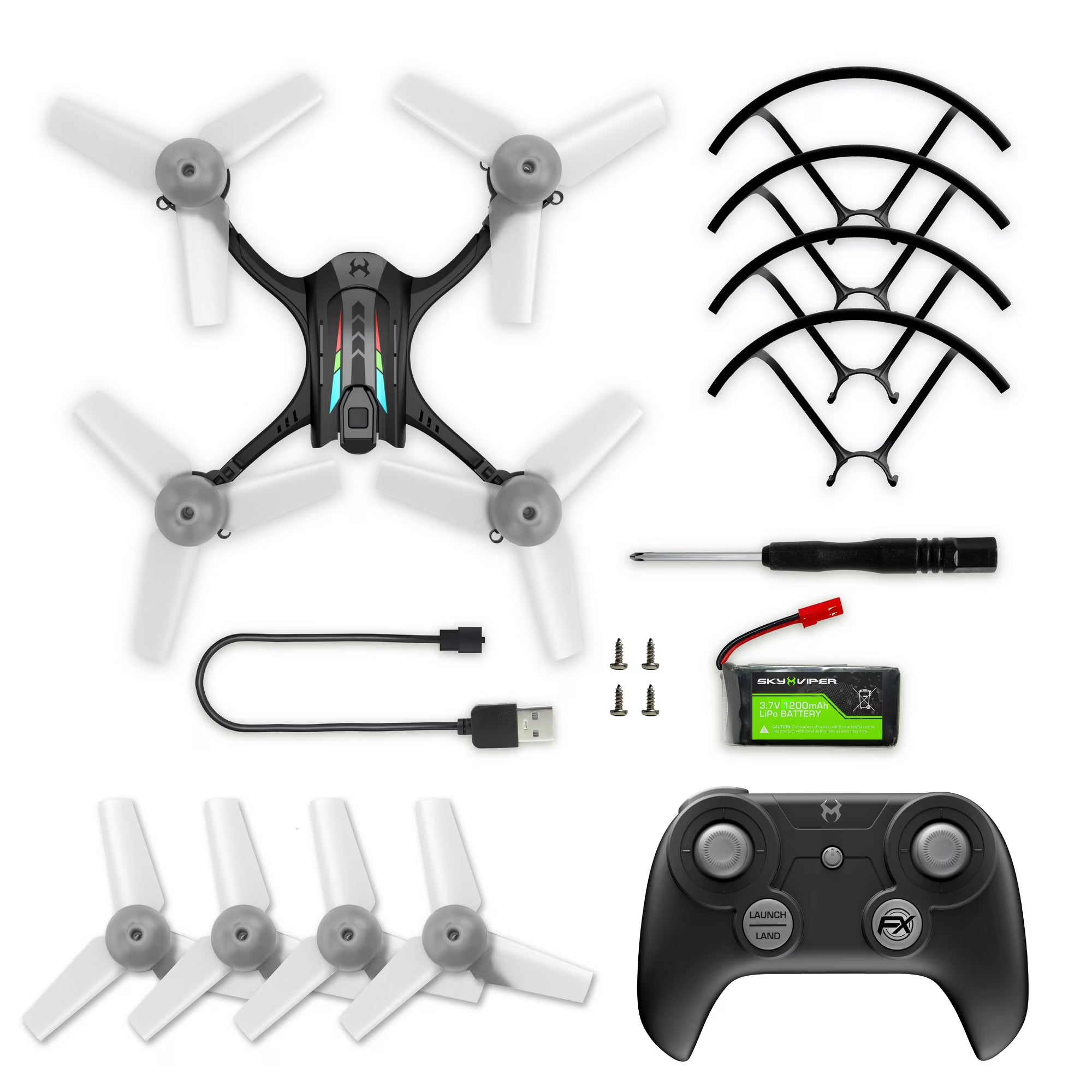 Sky Viper Nova Light FX Drone – RGB LED Light Show, 25+ Patterns, One-Touch Stunts, 330ft Range | For Teens & Adults