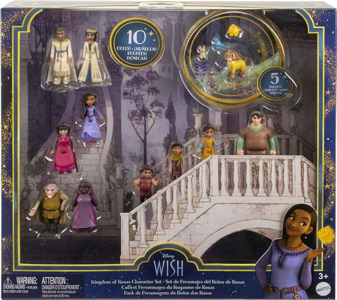 Disney Wish Kingdom of Rosas Character Small Doll Set 10 Posable Mini