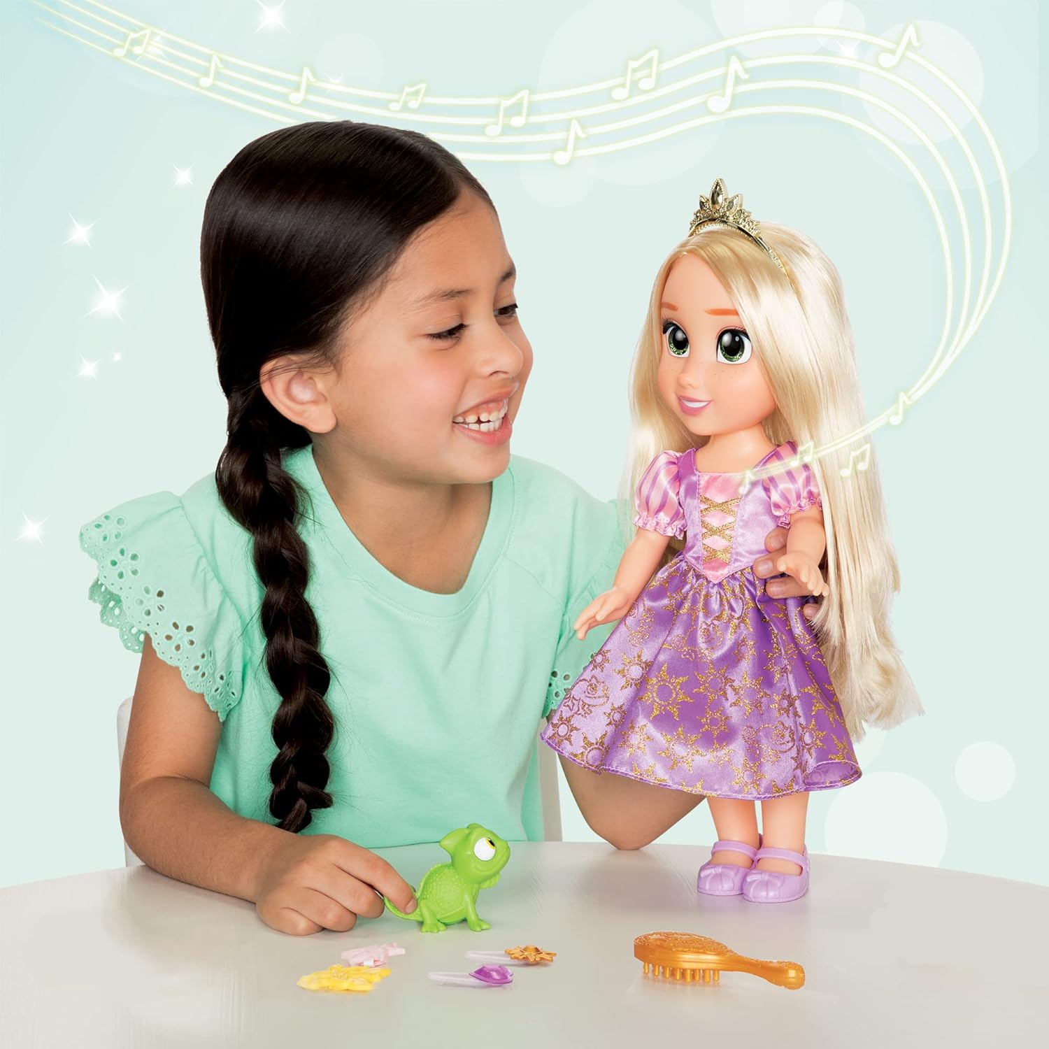 Disney Princess My Singing Friend Rapunzel Doll & Pascal Figure Hair Accessories