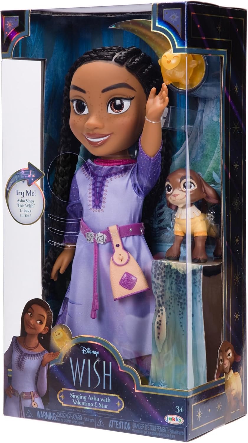 Disney’s 14'' Wish Singing Asha with Valentino & Star Large Doll