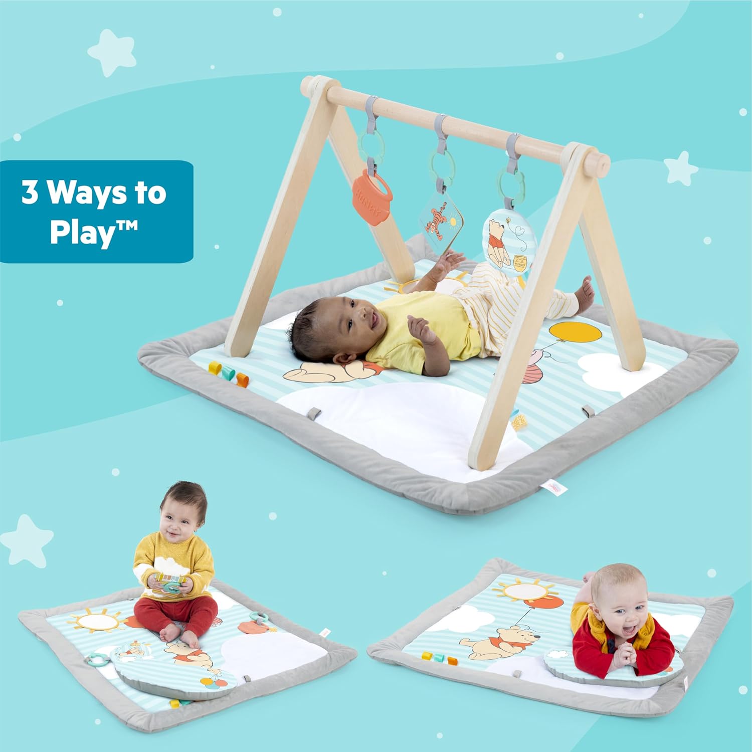 Bright Starts Winnie The Pooh Once Upon a Tummy Time Baby Playmat