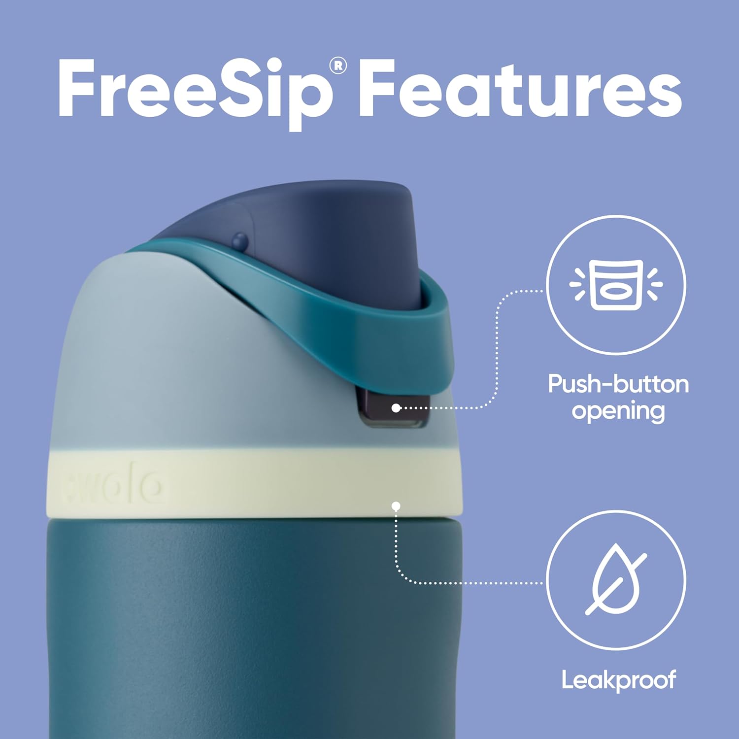 Owala FreeSip 24oz Stainless Steel Water Bottle Leak-Proof Straw