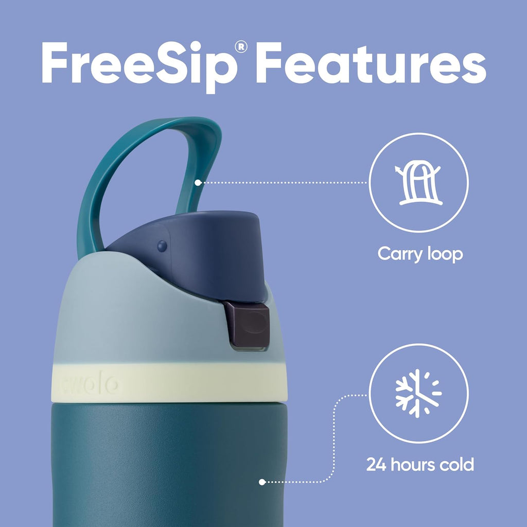 Owala FreeSip 24oz Stainless Steel Water Bottle Leak-Proof Straw