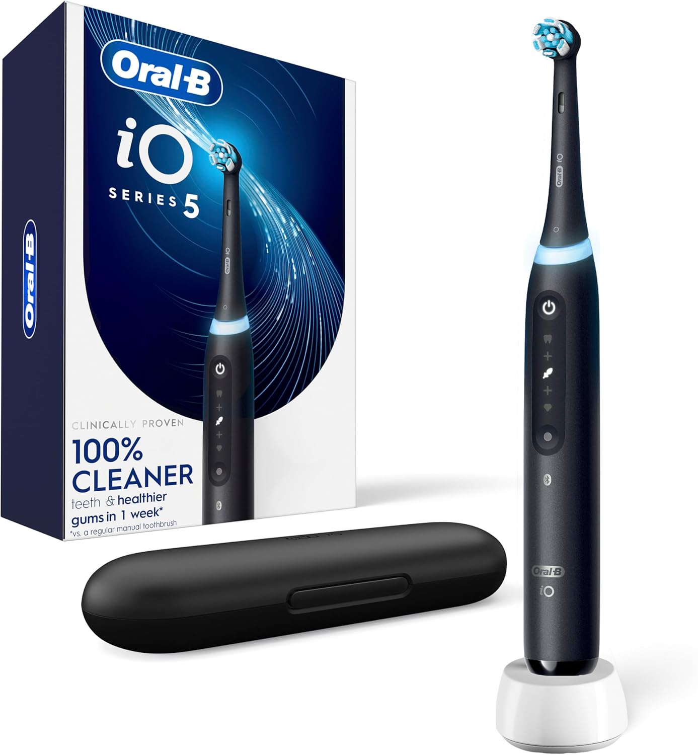 Oral-B iO Series 6 Electric Toothbrush Black Lava — Dentist-Clean Teeth at Home, Every Single Day