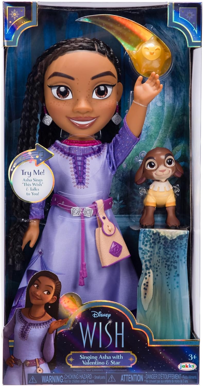 Disney’s 14'' Wish Singing Asha with Valentino & Star Large Doll