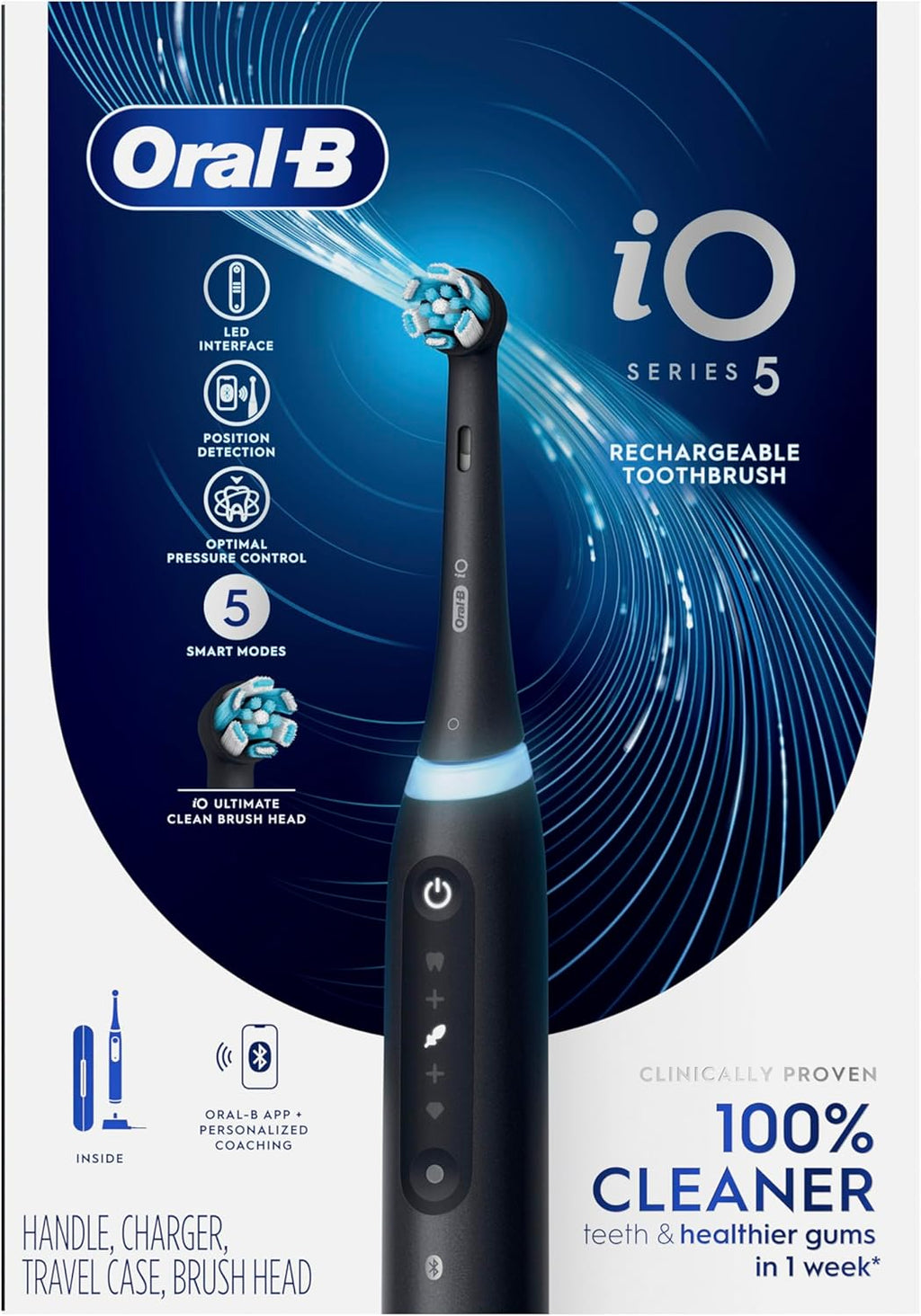 Oral-B iO Series 6 Electric Toothbrush Black Lava — Dentist-Clean Teeth at Home, Every Single Day