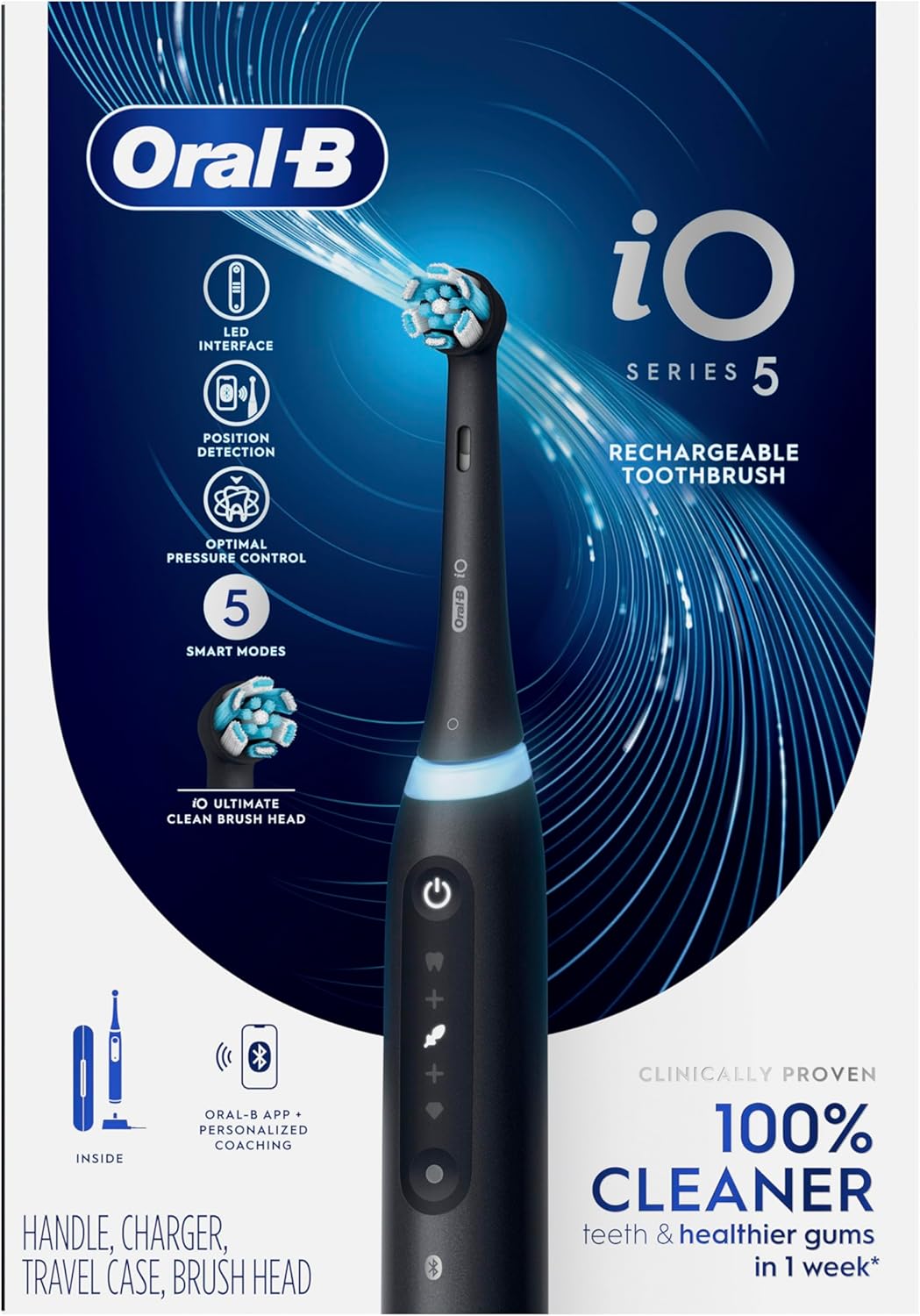 Oral-B iO Series 6 Electric Toothbrush Black Lava — Dentist-Clean Teeth at Home, Every Single Day