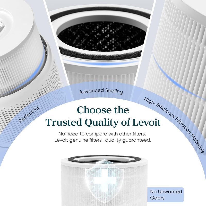Levoit Core 300-P Original Replacement Filter | Genuine 3-Stage HEPA Air Purifier Filter