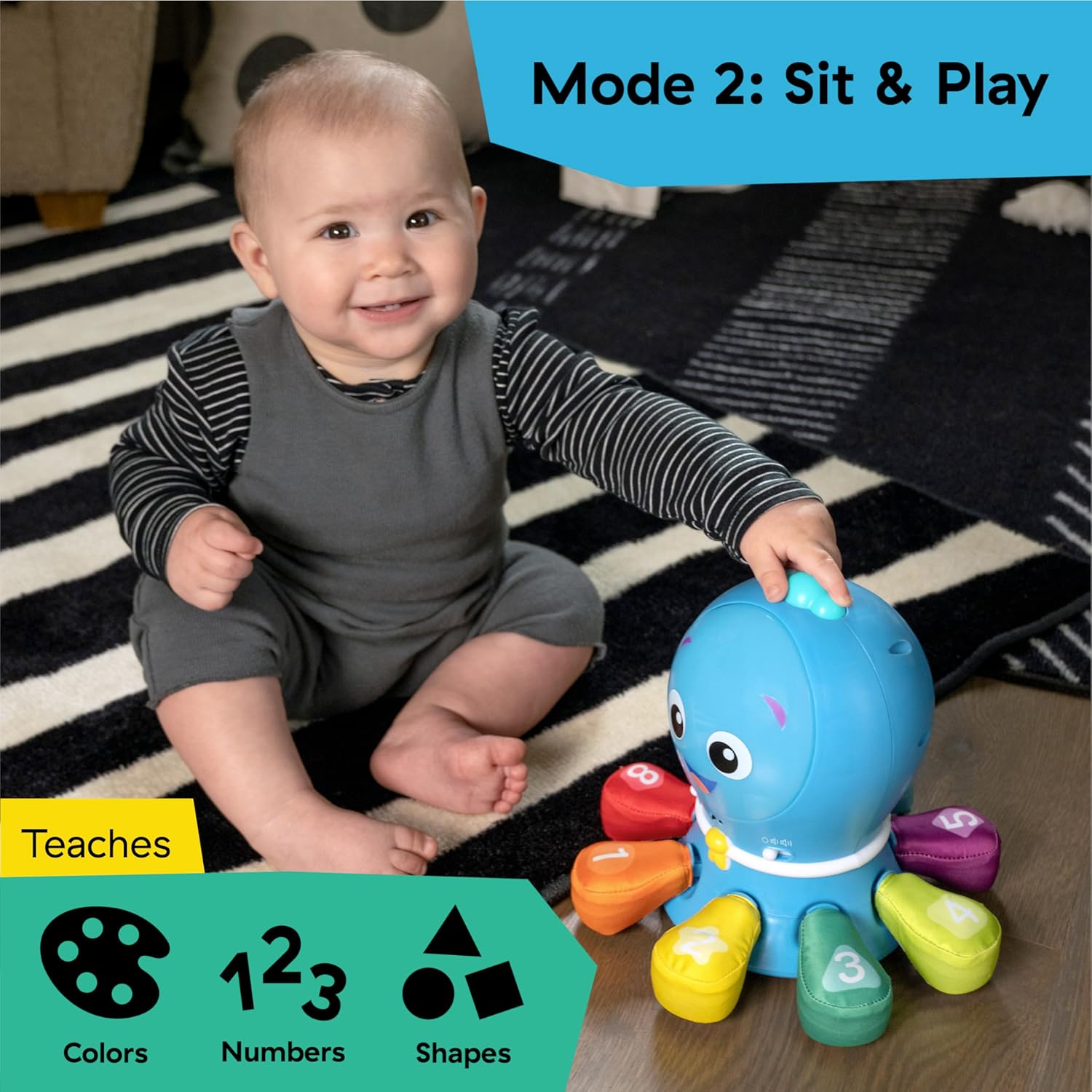 Baby Einstein Go Opus Go 4-in-1 Crawl and Chase Baby Learning Toy