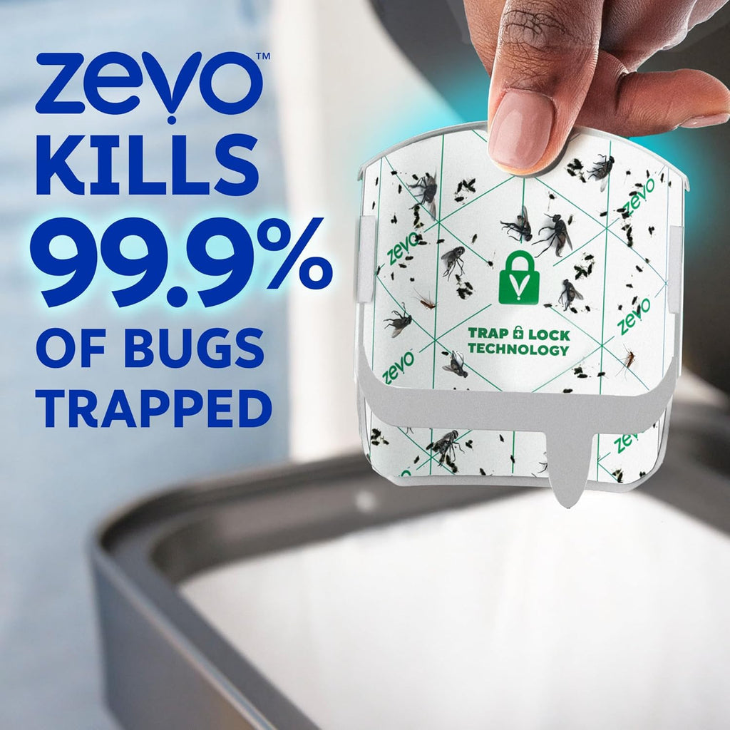Zevo Compact Flying Insect Trap Refill Cartridges – Compatible with Zevo Compact & Plant Traps | Captures Fruit Flies, Gnats & House Flies | 2 Refill Pack