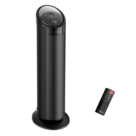 Lasko 22" Ceramic Tower Heater with Remote — Stay Warm in Every Corner, Safely