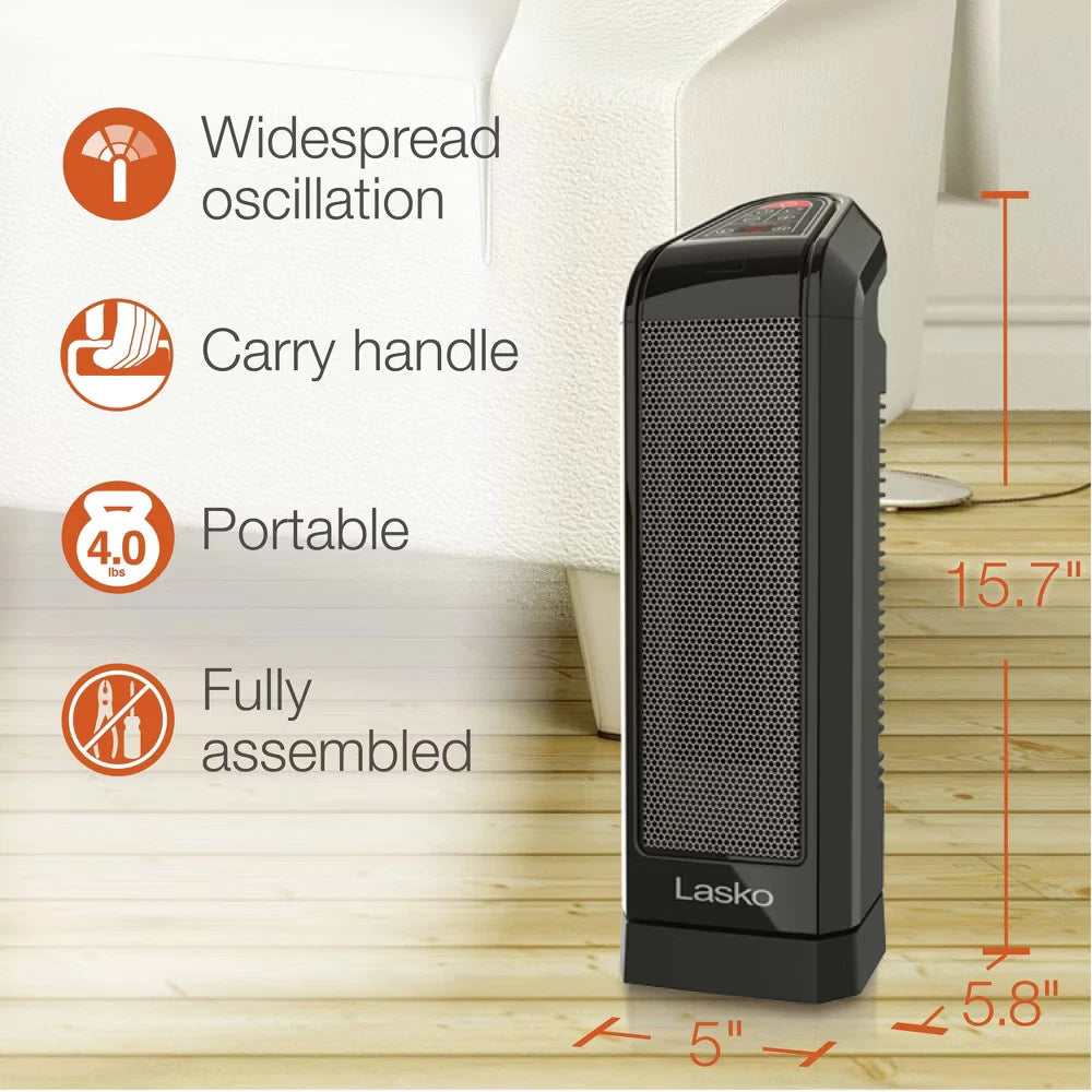 Lasko Digital Ceramic Room Tower Heater with Remote Control CT16670