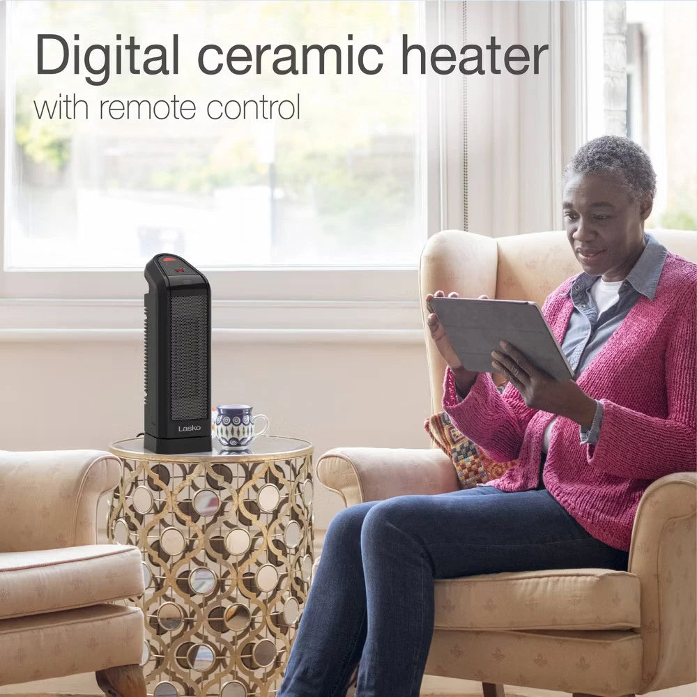 Lasko Digital Ceramic Room Tower Heater with Remote Control CT16670